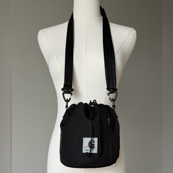 Carhartt Handbags - Carhartt Wip Outdoor Black Crossbody with Patch Logo Bucket Bag